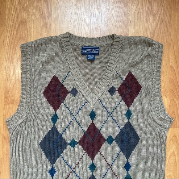 Vintage Mervyn’s Men’s Collection Argyle Vest Size Large - Picture 3 of 7